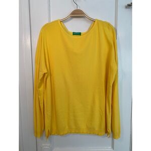 United Colors of Benetton Sweater Women Yellow Crew Neck Pullover / XL